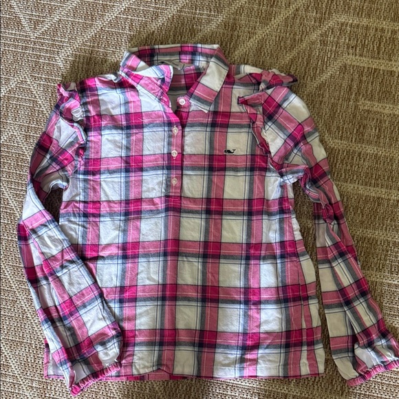 Vineyard Vines Pink and White Plaid Button-Up Shirt - Picture 1 of 5